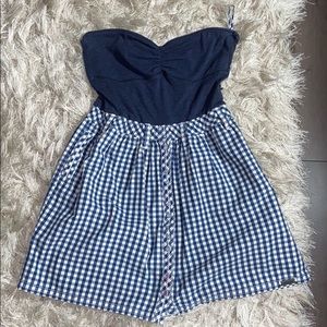 Superdry gingham strapless dress